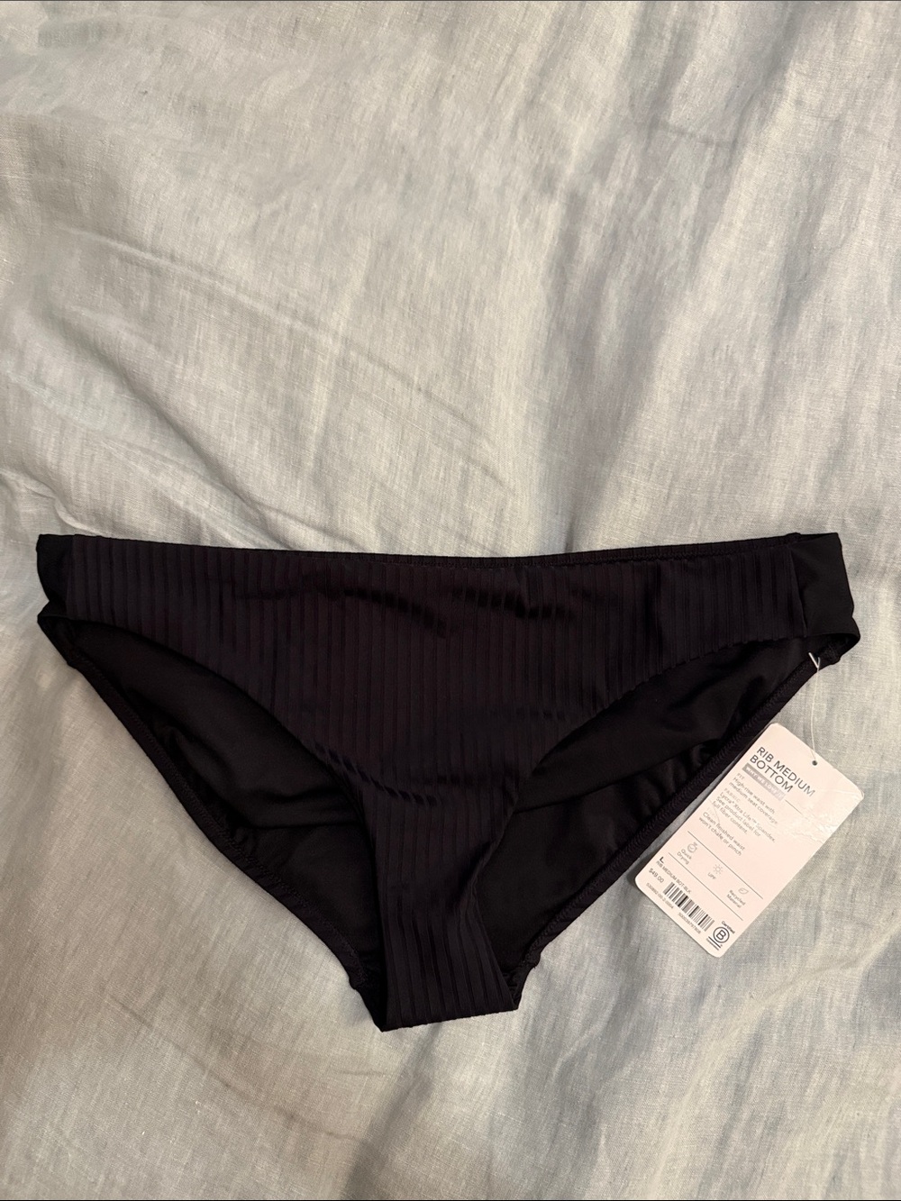 NWT Athleta Black Ribbed Bikini Bottoms